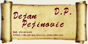 Dejan Pejinović vizit kartica